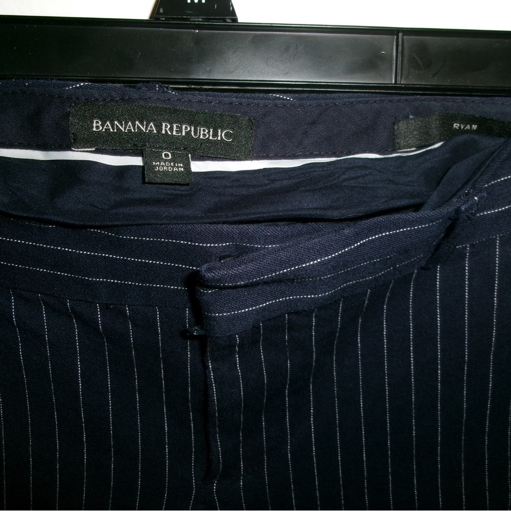 Banana Republic Dark Blue Striped Trousers